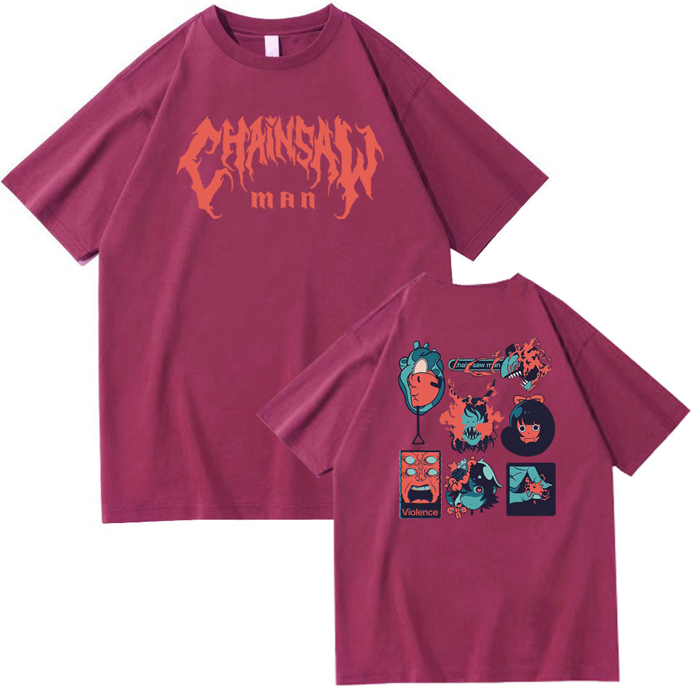Chainsaw Man Harajuku Loose Fit Short Sleeve T-Shirt