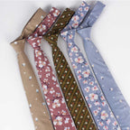 Necktie Men's New Cotton Printed Necktie Small Fresh Multi Color Necktie
