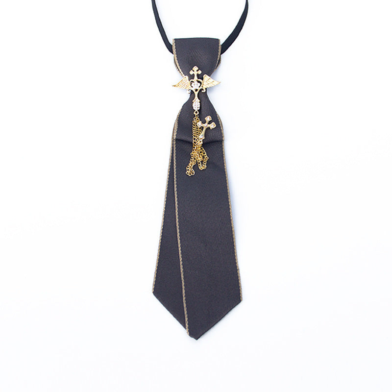 Sweet College Style Metal Chain Bow Tie Girls Shirt Accessory
