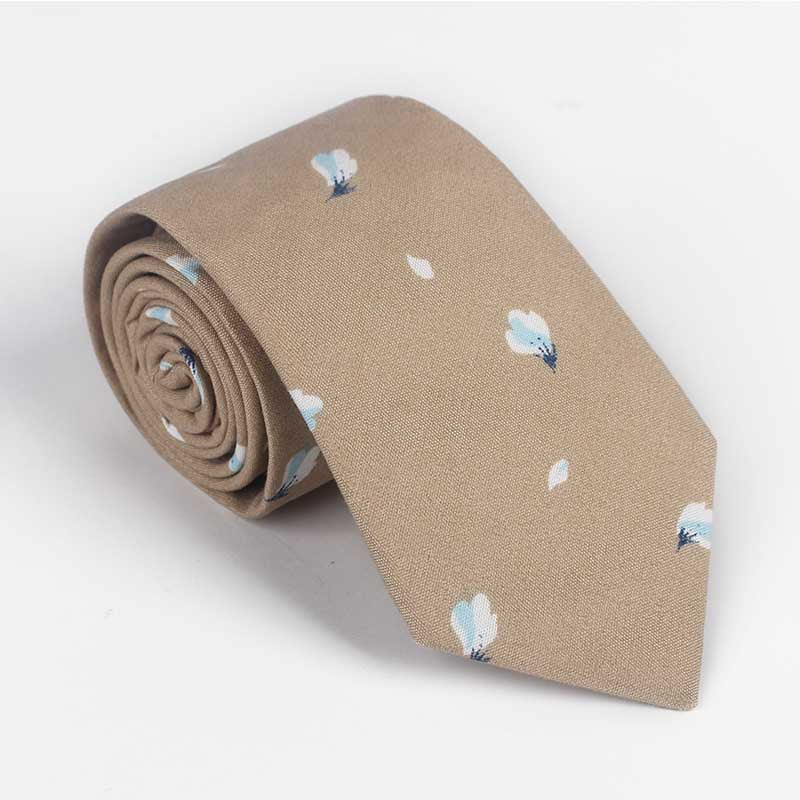 Necktie Men's New Cotton Printed Necktie Small Fresh Multi Color Necktie