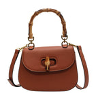 Retro Handheld Bamboo Shoulder Saddle Bag