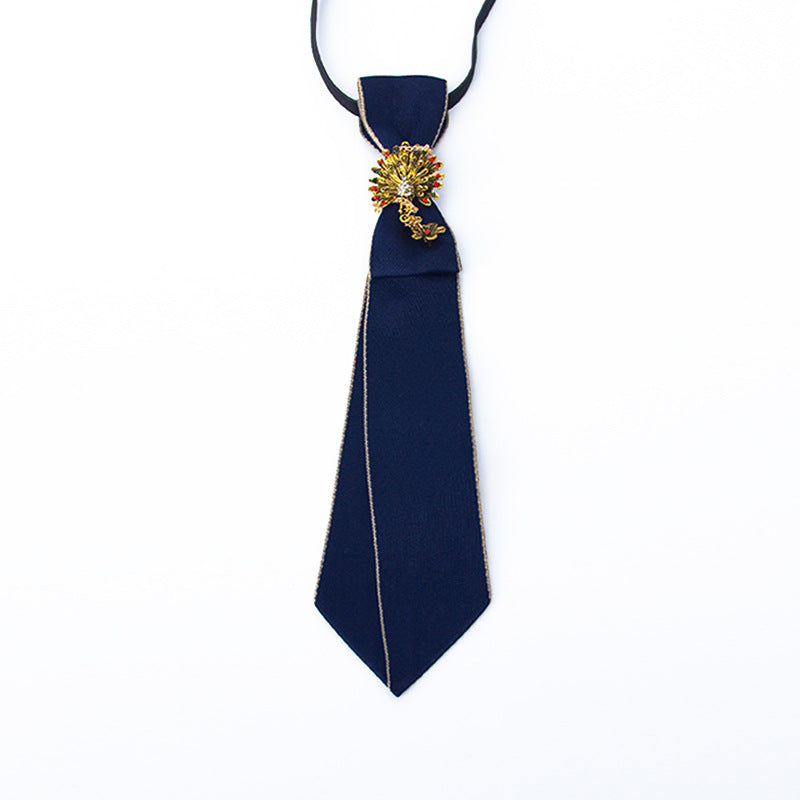 Sweet College Style Metal Chain Bow Tie Girls Shirt Accessory