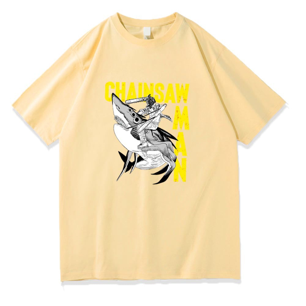 Chainsaw Man Harajuku Graphic Printed Short Sleeve Tee