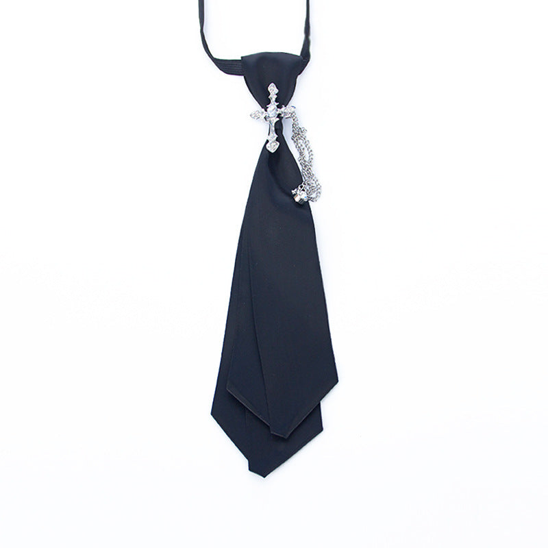 Sweet College Style Metal Chain Bow Tie Girls Shirt Accessory
