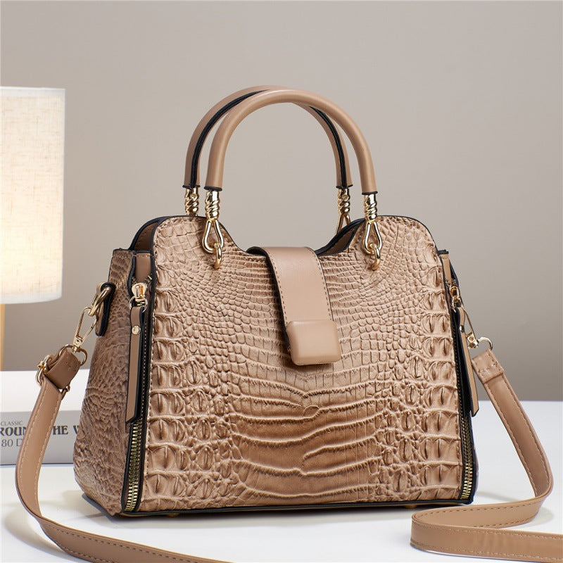 Crossbody Bag for Women with Crocodile Pattern