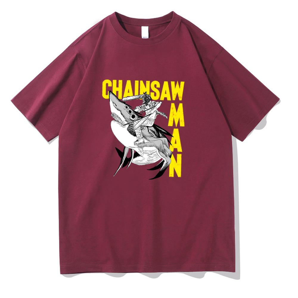 Chainsaw Man Harajuku Graphic Printed Short Sleeve Tee