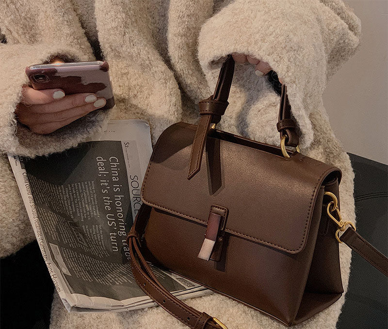 Retro Texture Mahogany Women’s Shoulder Bag