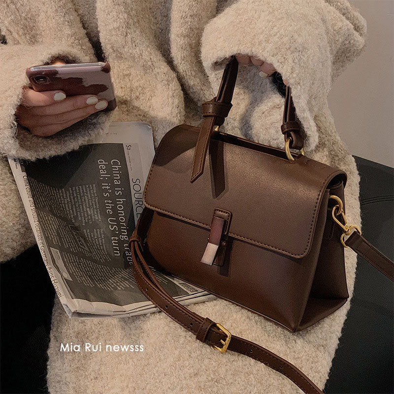 Retro Texture Mahogany Women’s Shoulder Bag
