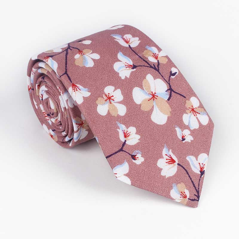 Necktie Men's New Cotton Printed Necktie Small Fresh Multi Color Necktie