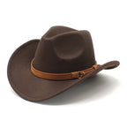 Retro Camel Wide Brim Wool Denim Top Hat