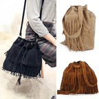 Retro Shoulder Bag Vintage Tassel Cross Body Bag