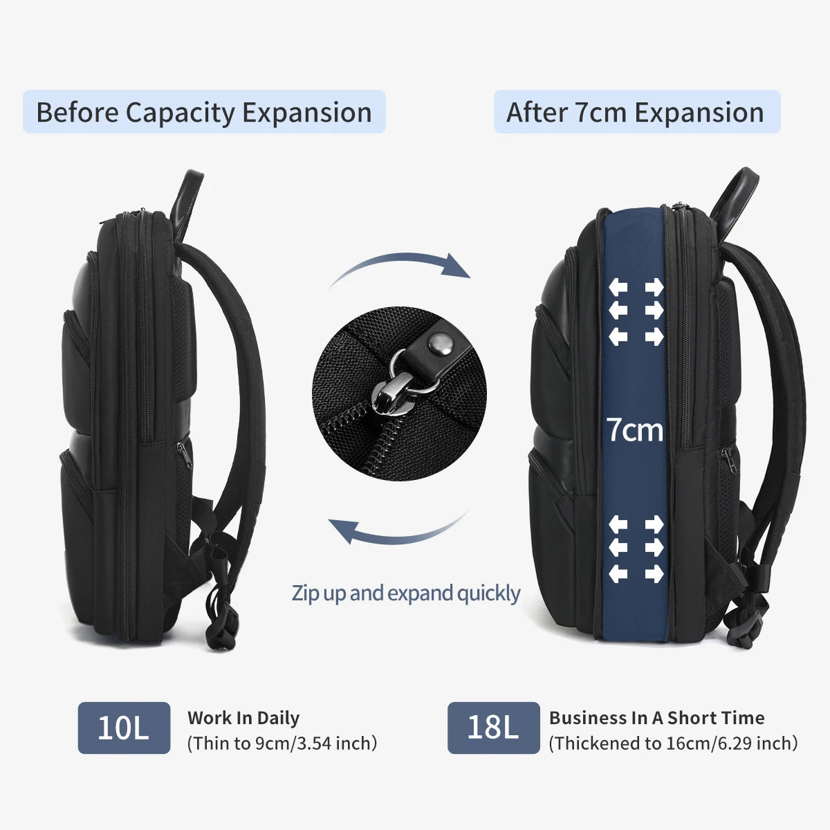 Tigernu Thin Expandable Laptop Backpack for Men