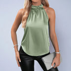 Elegant Satin Sleeveless Vest Top