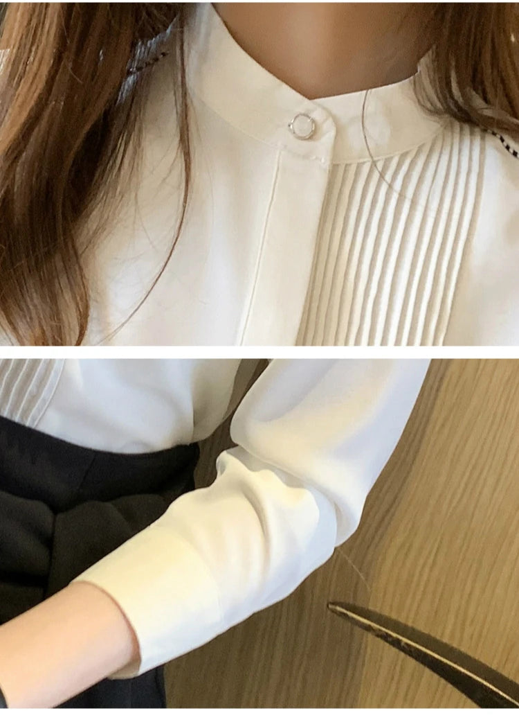 Elegant Bow V-Neck Chiffon Blouse for Women