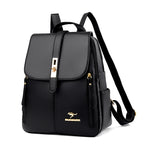 White Leather Backpack Women Fashion School Bag Travel Shoulder Purse Ladies 2025