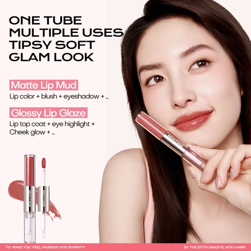 Mistine Double-Headed Lip Gloss – Hydrating Shine & Matte Finish