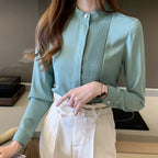Elegant Bow V-Neck Chiffon Blouse for Women