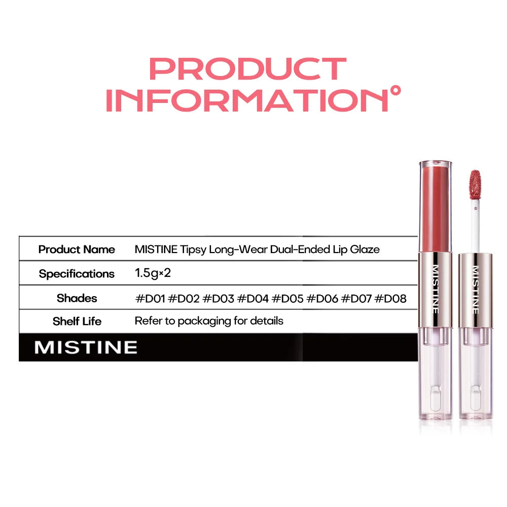 Mistine Double-Headed Lip Gloss – Hydrating Shine & Matte Finish