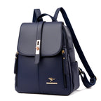 White Leather Backpack Women Fashion School Bag Travel Shoulder Purse Ladies 2025