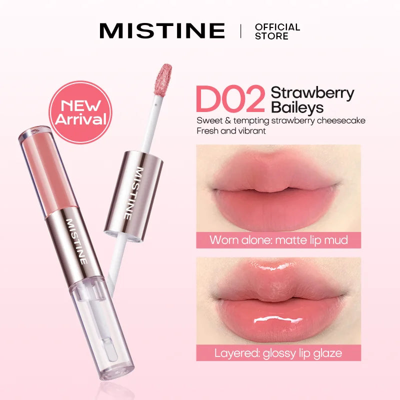 Mistine Double-Headed Lip Gloss – Hydrating Shine & Matte Finish