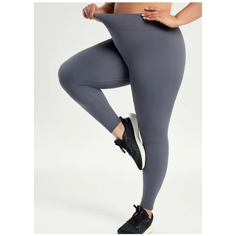 STOUREG Plus Size Yoga Pants for Women, Plus Size Running Leggings, High Waist Seamless Long Pants for Obese Fitness