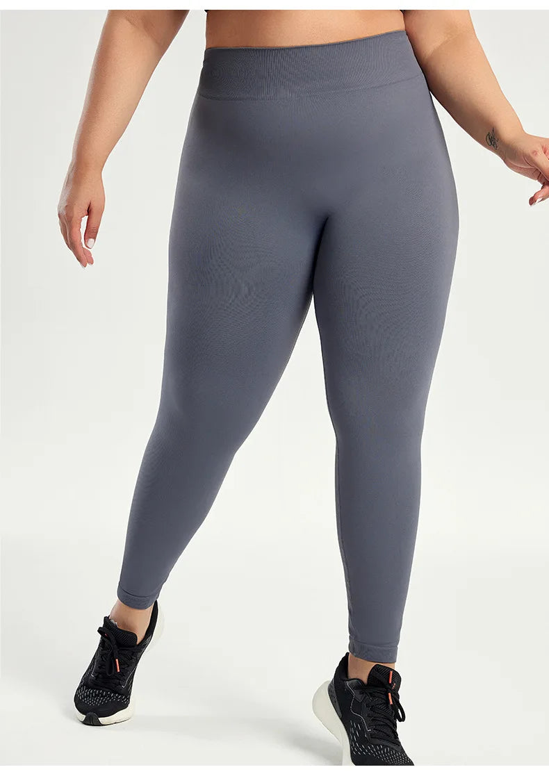 STOUREG Plus Size Yoga Pants for Women, Plus Size Running Leggings, High Waist Seamless Long Pants for Obese Fitness