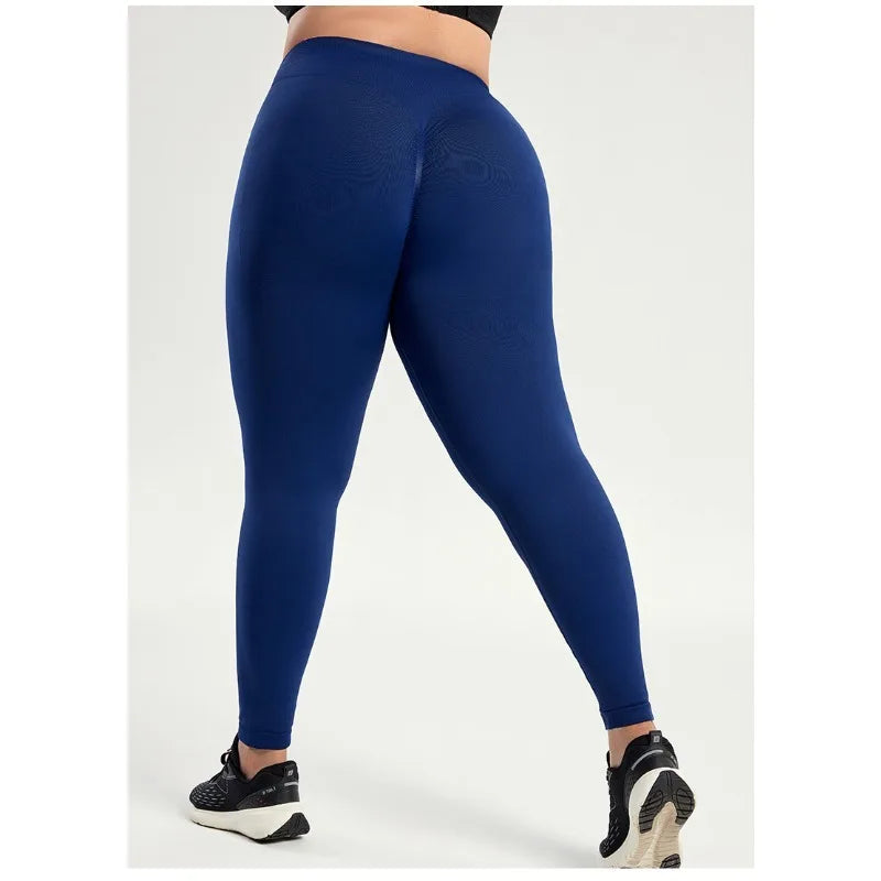 STOUREG Plus Size Yoga Pants for Women, Plus Size Running Leggings, High Waist Seamless Long Pants for Obese Fitness