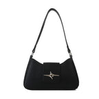 Vintage Shoulder Bag Small Purse for Women PU Leather Y2K Underarm Handbag Black