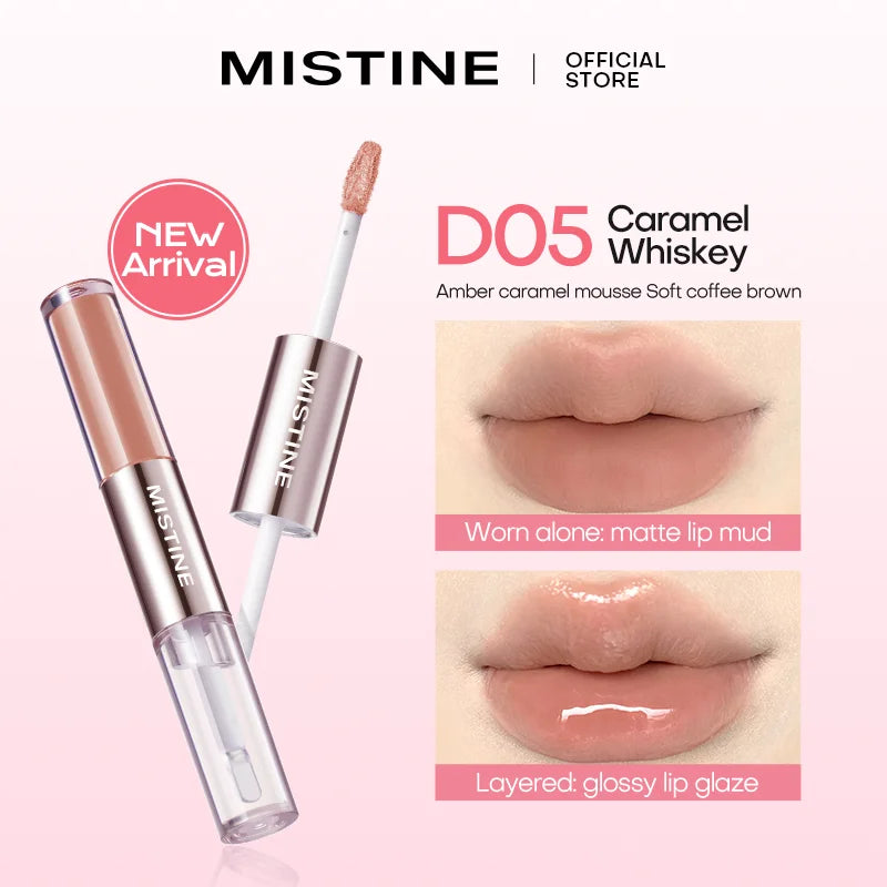 Mistine Double-Headed Lip Gloss – Hydrating Shine & Matte Finish