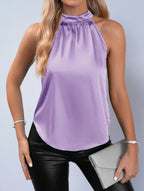 Elegant Satin Sleeveless Vest Top