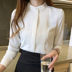 Elegant Bow V-Neck Chiffon Blouse for Women