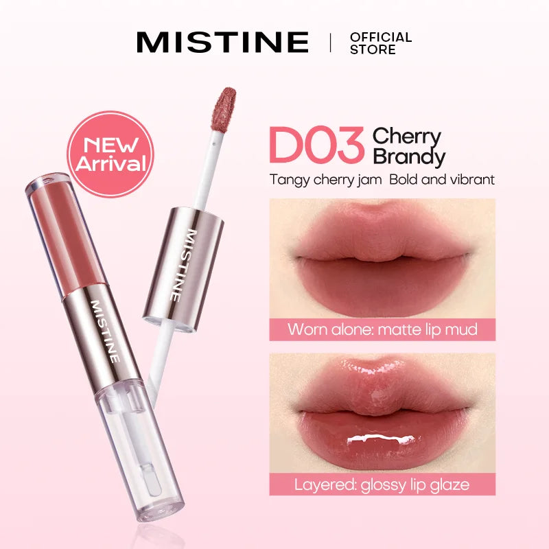 Mistine Double-Headed Lip Gloss – Hydrating Shine & Matte Finish