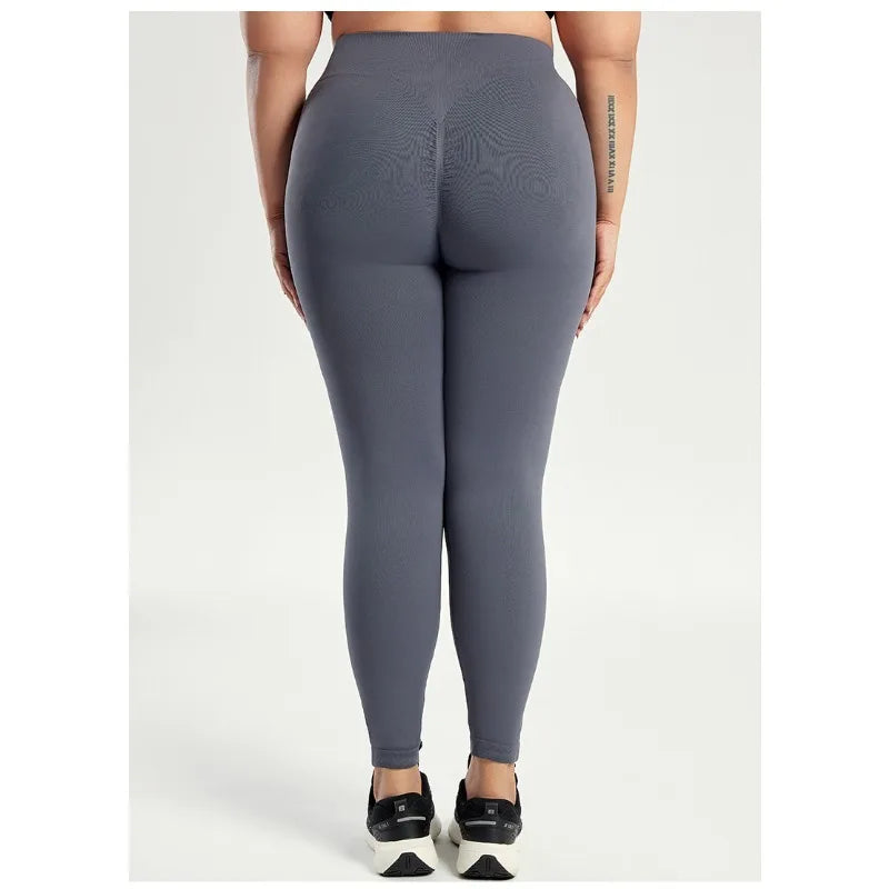 STOUREG Plus Size Yoga Pants for Women, Plus Size Running Leggings, High Waist Seamless Long Pants for Obese Fitness