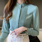 Elegant Bow V-Neck Chiffon Blouse for Women