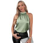 Elegant Satin Sleeveless Vest Top