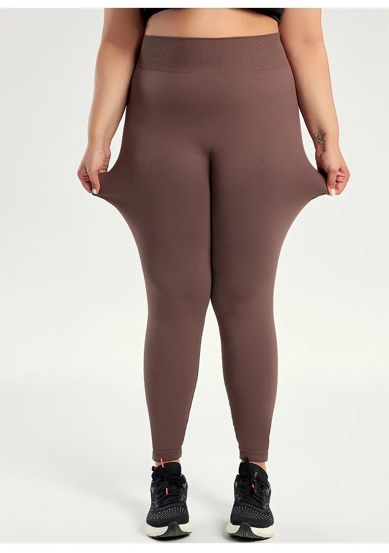 STOUREG Plus Size Yoga Pants for Women, Plus Size Running Leggings, High Waist Seamless Long Pants for Obese Fitness