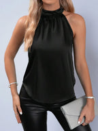 Elegant Satin Sleeveless Vest Top
