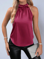 Elegant Satin Sleeveless Vest Top