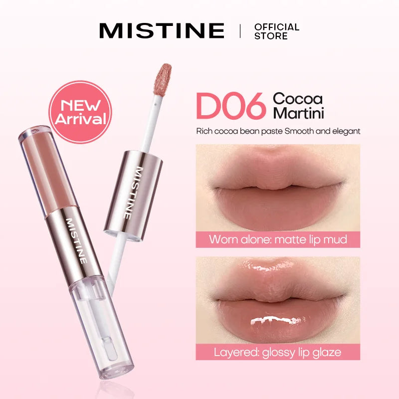 Mistine Double-Headed Lip Gloss – Hydrating Shine & Matte Finish