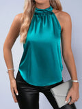 Elegant Satin Sleeveless Vest Top