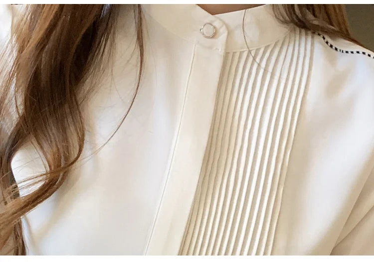 Elegant Bow V-Neck Chiffon Blouse for Women