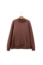Dark Blue Oversize Drop Shoulder Reversible Mock Neck Sweatshirt