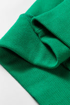 Bright Green Oversize Drop Shoulder Reversible Mock Neck Sweatshirt