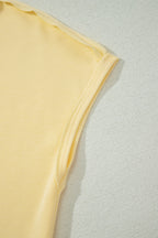 Banana Cream Loose Polo Tee Elastic Waist 2pcs Short Set