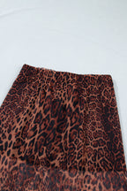 Brown Leopard Sheer Maxi Skirt