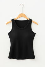 Four Leaf Clover Slim Ribbed Padded Tank Top