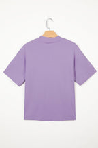 Sachet Pink Solid Color High Neck Oversize Tee