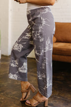 Gray Wild West Riding Vintage Printed Shift Jeans