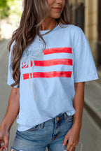 White Flag Bow Graphic Crewneck Tee