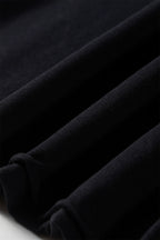 Black Game Day Camo Letter Print Round Neck Casual T Shirt